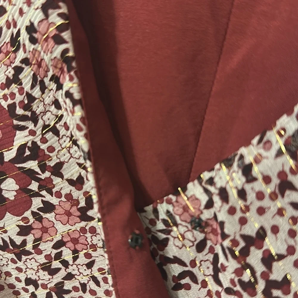 Shoshanna Womens Elnora Short Sleeve Midi Dress Boysenberry Floral Sz 12 Elegant - Picture 11 of 16